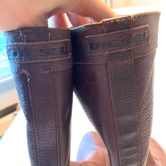 Diesel Desert Prarie Brown Leather High Boots - Picture 9 of 14